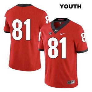 Youth Georgia Bulldogs NCAA #81 Jaylen Johnson Nike Stitched Red Legend Authentic No Name College Football Jersey KGD5554YK